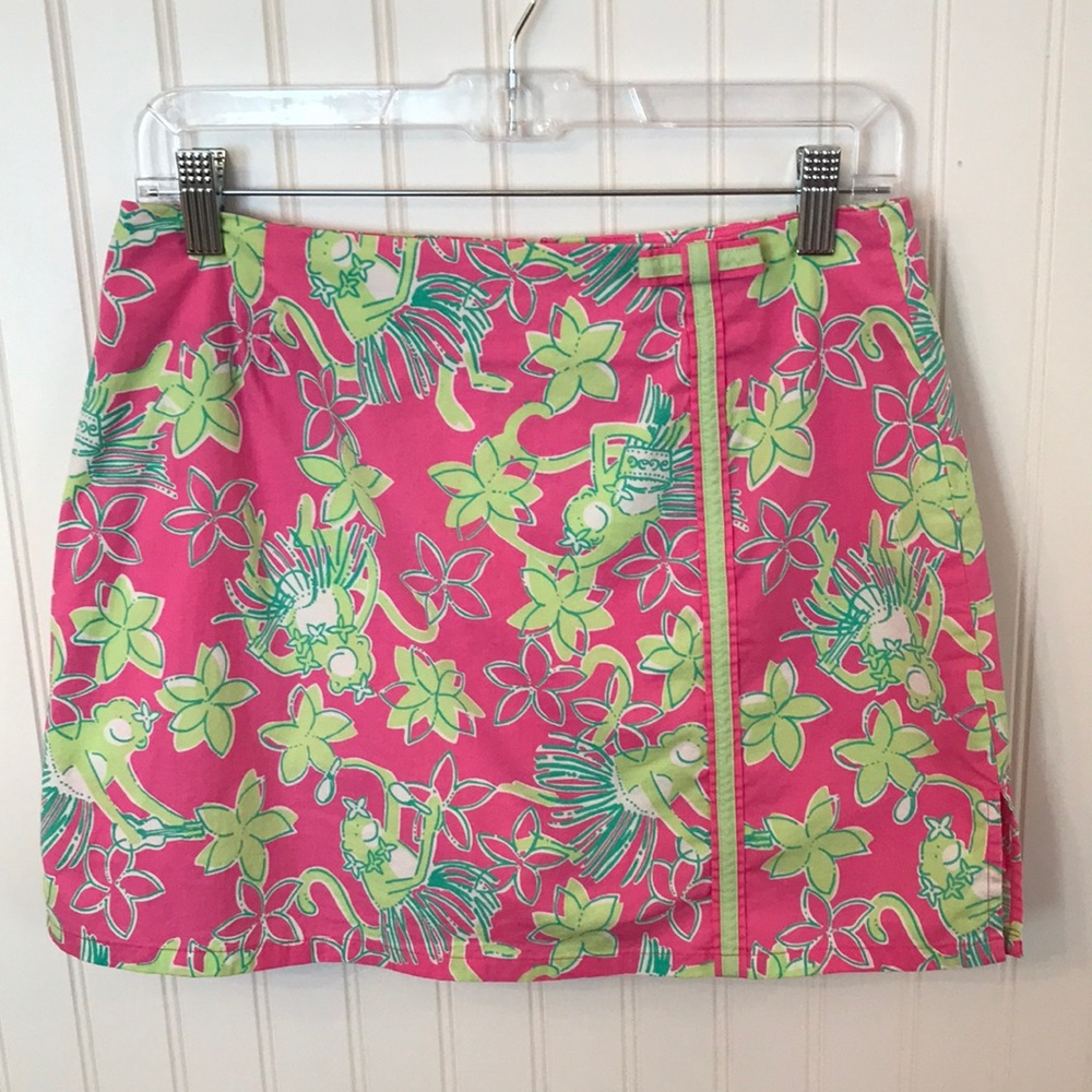 Lilly Pulitzer Skort Summer Patterned Monkey Pink… - image 1
